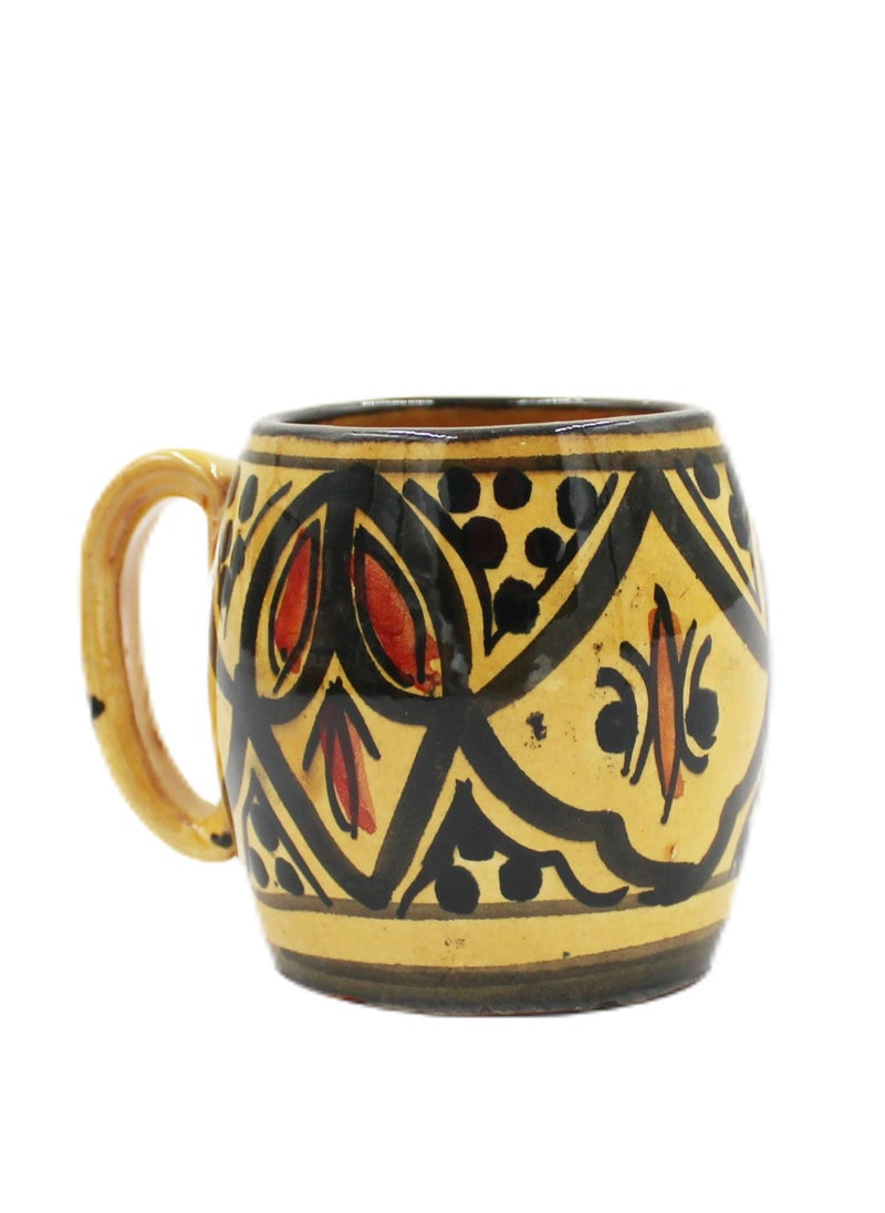 MOROCCAN HAND PAINTED NATURAL CLAY CUP 8 CM