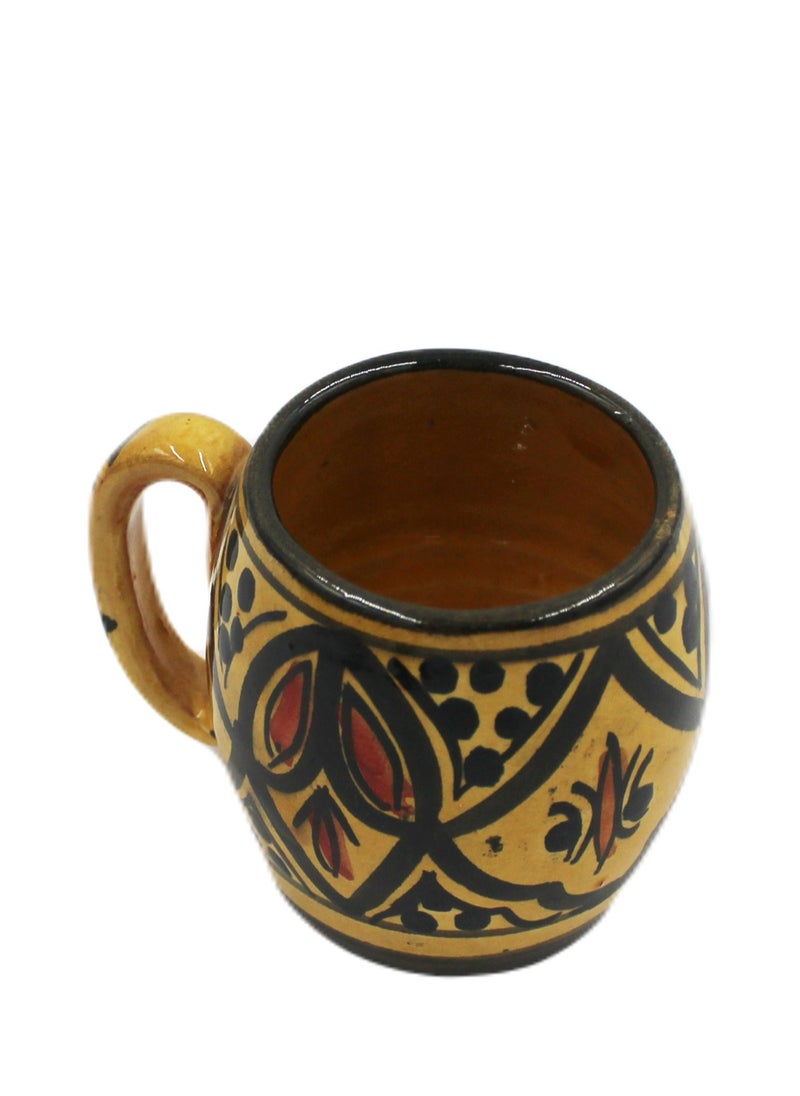 MOROCCAN HAND PAINTED NATURAL CLAY CUP 8 CM