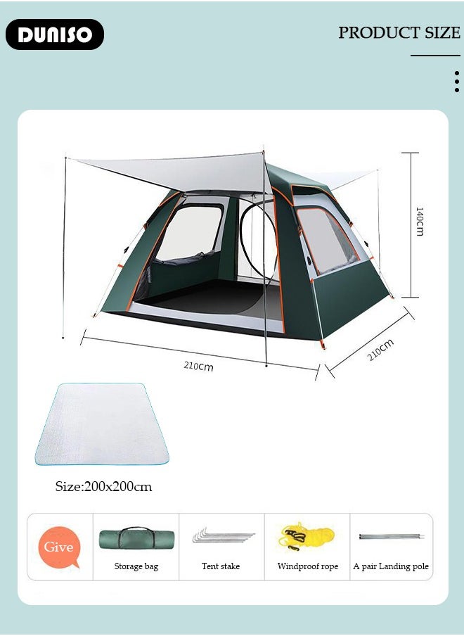 Beauenty 3-4 Person Pop Up Camping Tent, Easy Setup Automatic Camp Tent, Portable Roomy Instant Pop Up Tent, Waterproof ltraviolet-proof Cabin Tent for Usage Indoor & Outdoor Beach Hiking