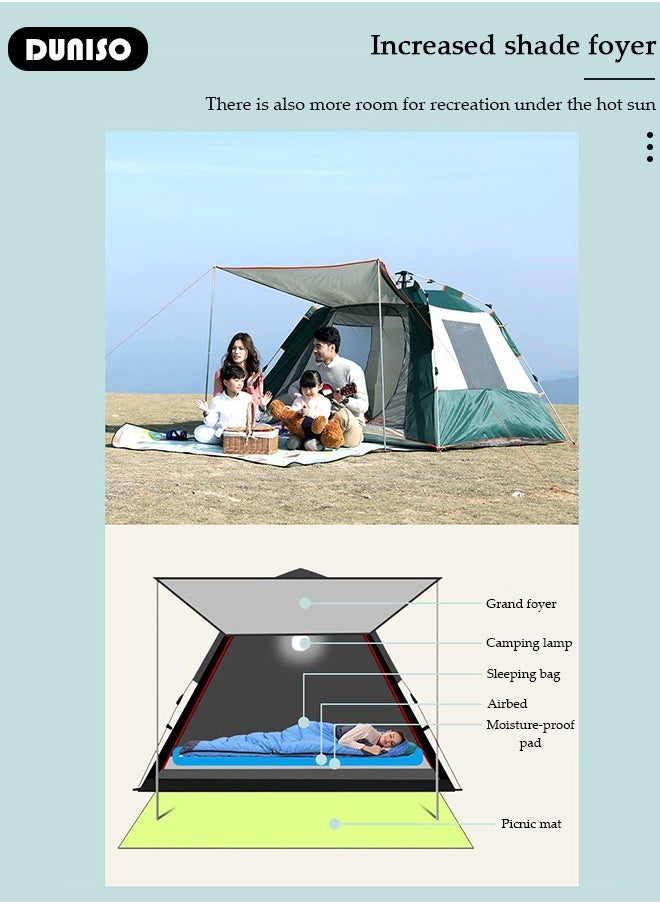 Beauenty 3-4 Person Pop Up Camping Tent, Easy Setup Automatic Camp Tent, Portable Roomy Instant Pop Up Tent, Waterproof ltraviolet-proof Cabin Tent for Usage Indoor & Outdoor Beach Hiking