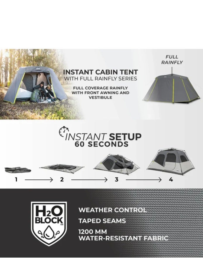 CORE 6 Person Instant Cabin Tent with Full Rainfly 11' x 9'