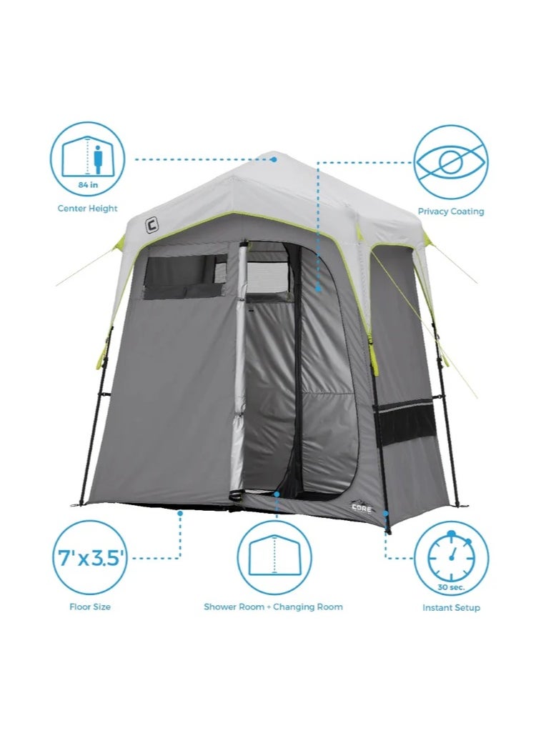 CORE 7' x 3.5' Two Room Instant Shower Tent