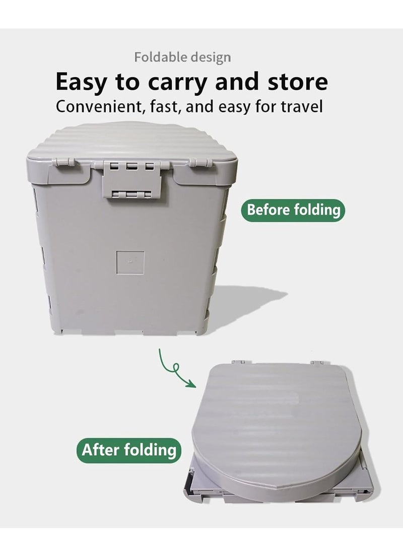 Camping Toilet & Sanitation Kit – Portable Foldable Potty for Adults & Kids, Trash Can and Stool for Outdoor Adventures