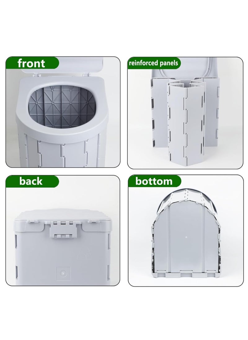 Camping Toilet & Sanitation Kit – Portable Foldable Potty for Adults & Kids, Trash Can and Stool for Outdoor Adventures