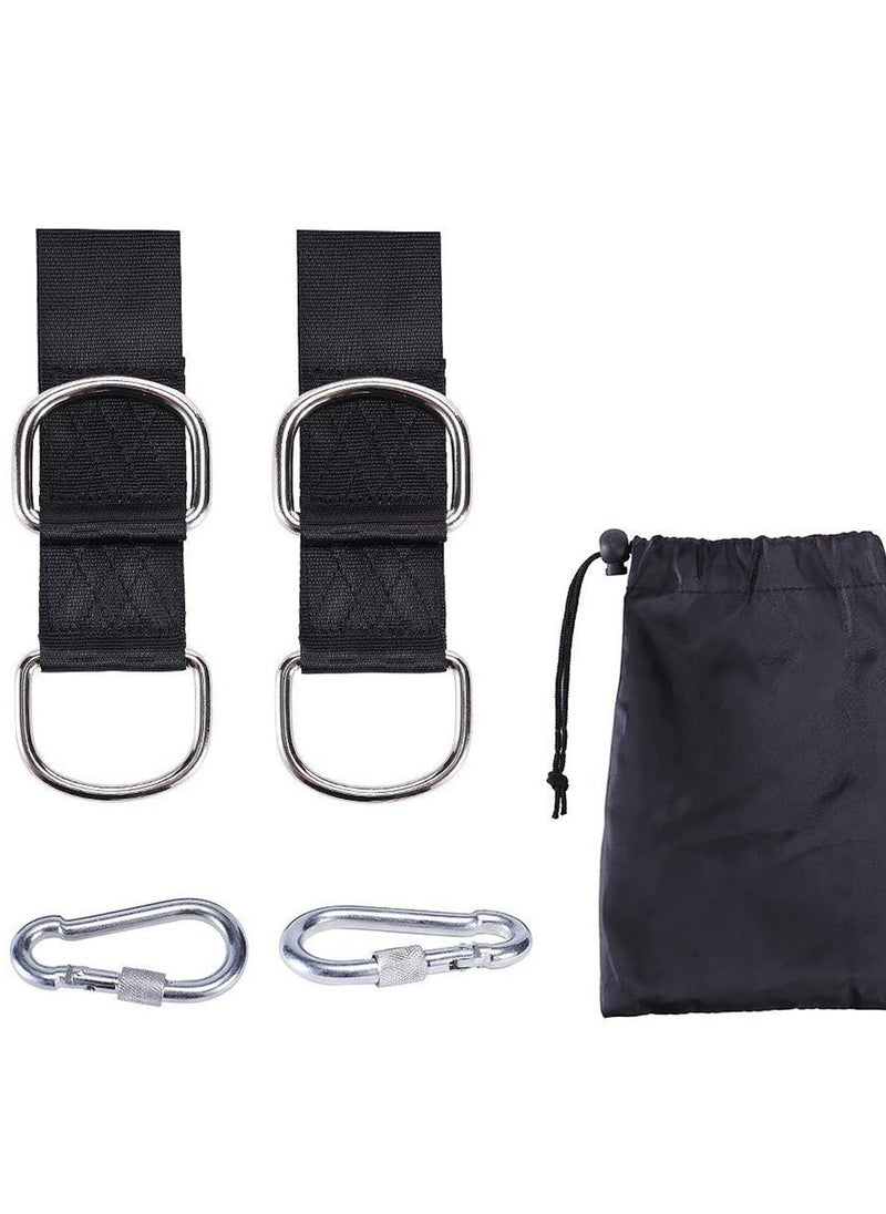 Swing Straps Hanging Kit, Waterproof 150cm Long with 2 Safety Sturdy Zinc Alloy Lock Carabiners Hooks and 1 Carrying Bag, Holds 2200 LBs for Tire, Disc Swings, Hammocks