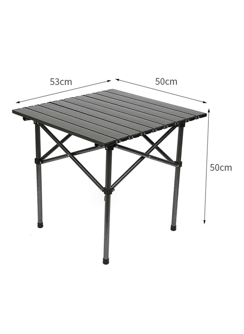 ECVV® Outdoor Camping Folding Table - Dimensions 53(L)×50(W)×50(H) cm - Lightweight with Aluminum Table Top & Carry Bag - Perfect for Picnics, Cooking, Beach, Hiking, Fishing