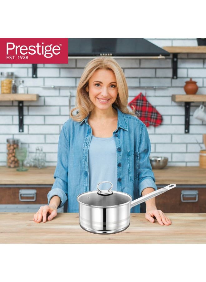 Prestige Stainless Steel Sauce Pan 14cm With Glass Lid