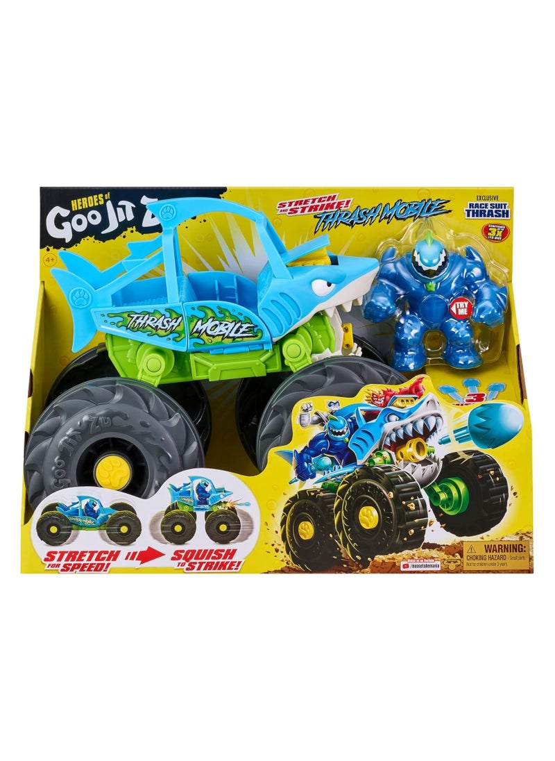Heroes of Goo Jit Zu Stretch and Strike Thrash Mobile – Speed & Attack Action Vehicle with Missile Launcher