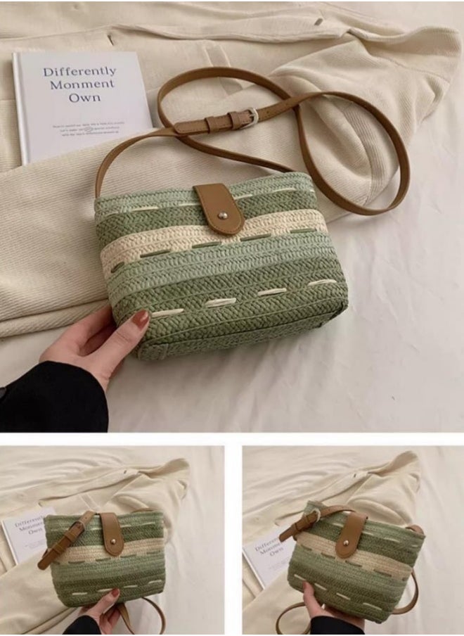 Women's Straw Beach Bag Satchel Bag, Ladies Large Capacity Resort Tote Bag Clutch Bag Handbag, Tassel Pendant Shoulder Bag Sling Bag Side Bag Gift Bag Phone Bag for Girls and College Students