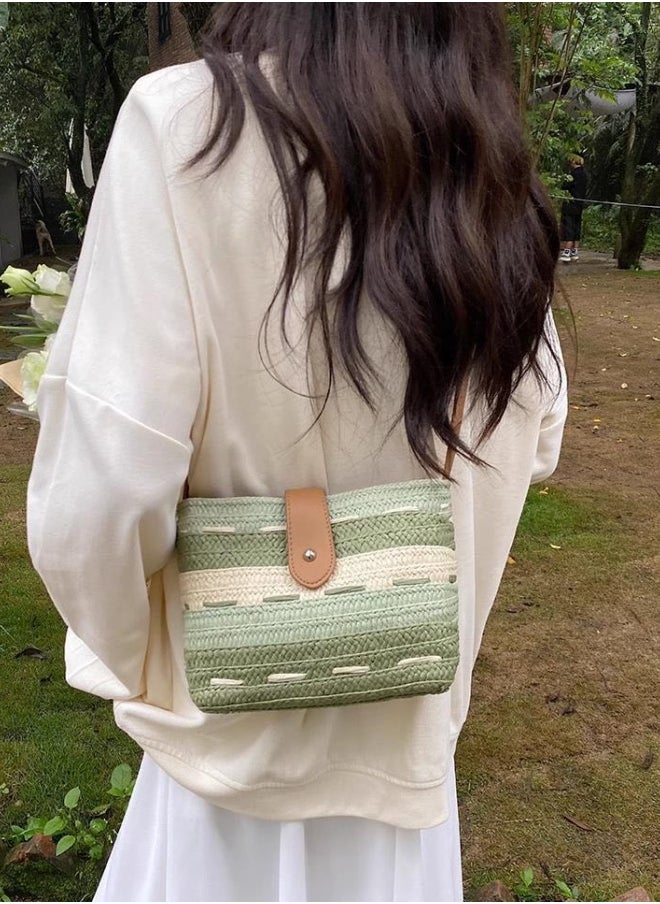 Women's Straw Beach Bag Satchel Bag, Ladies Large Capacity Resort Tote Bag Clutch Bag Handbag, Tassel Pendant Shoulder Bag Sling Bag Side Bag Gift Bag Phone Bag for Girls and College Students