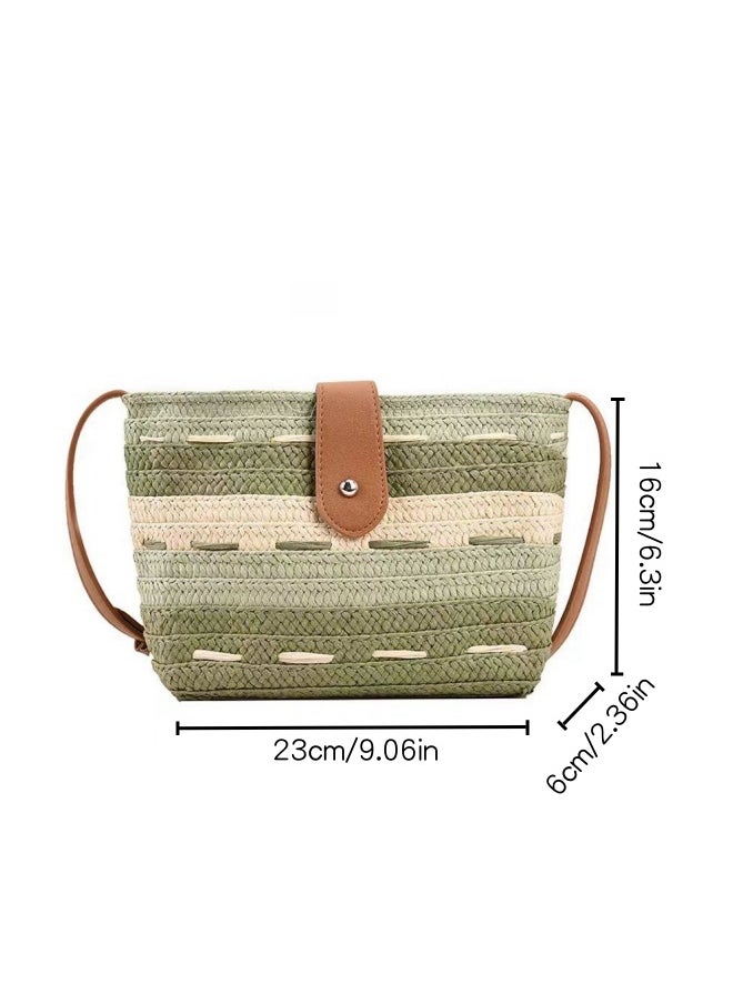 Women's Straw Beach Bag Satchel Bag, Ladies Large Capacity Resort Tote Bag Clutch Bag Handbag, Tassel Pendant Shoulder Bag Sling Bag Side Bag Gift Bag Phone Bag for Girls and College Students