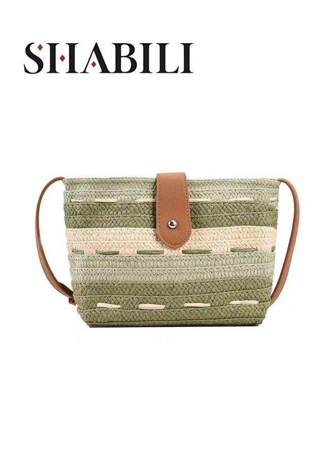 Women's Straw Beach Bag Satchel Bag, Ladies Large Capacity Resort Tote Bag Clutch Bag Handbag, Tassel Pendant Shoulder Bag Sling Bag Side Bag Gift Bag Phone Bag for Girls and College Students