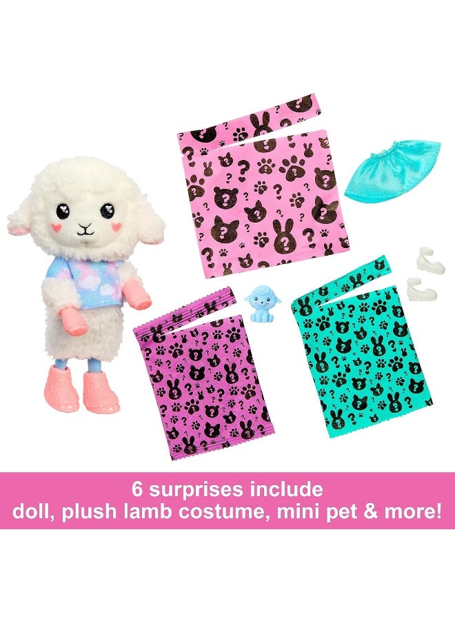 Barbie Cutie Reveal Cozy Cute Tees Series Chelsea Doll & Accessories, Plush Lamb, Blonde Small Doll