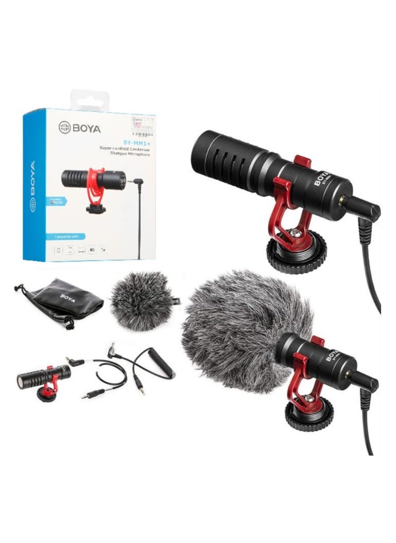 BOYA BY-MM1+ Professional Audio Recording Microphone – On-Camera, Cardioid, Condenser, Mini Mic for Smartphone, DSLR, DV, Live Streaming, Interviewing, and Vlogging