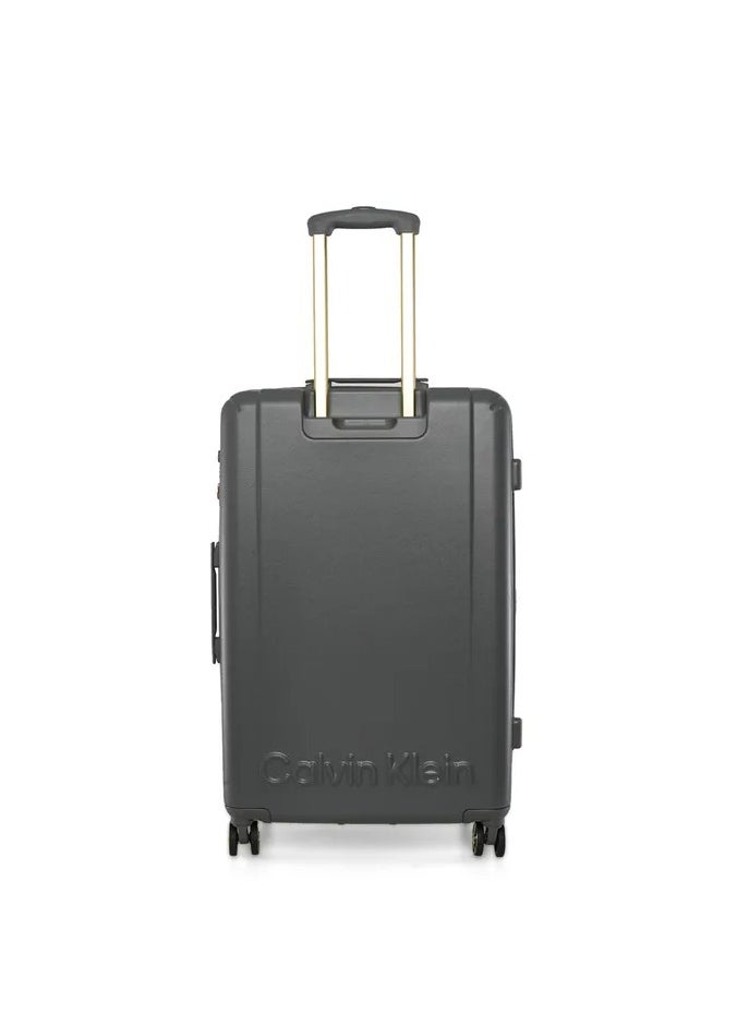 Big Monogram Hardside Spinner Luggage On Wheels, Ultra Lightweight ABS, 4 Double Wheels Color GREY