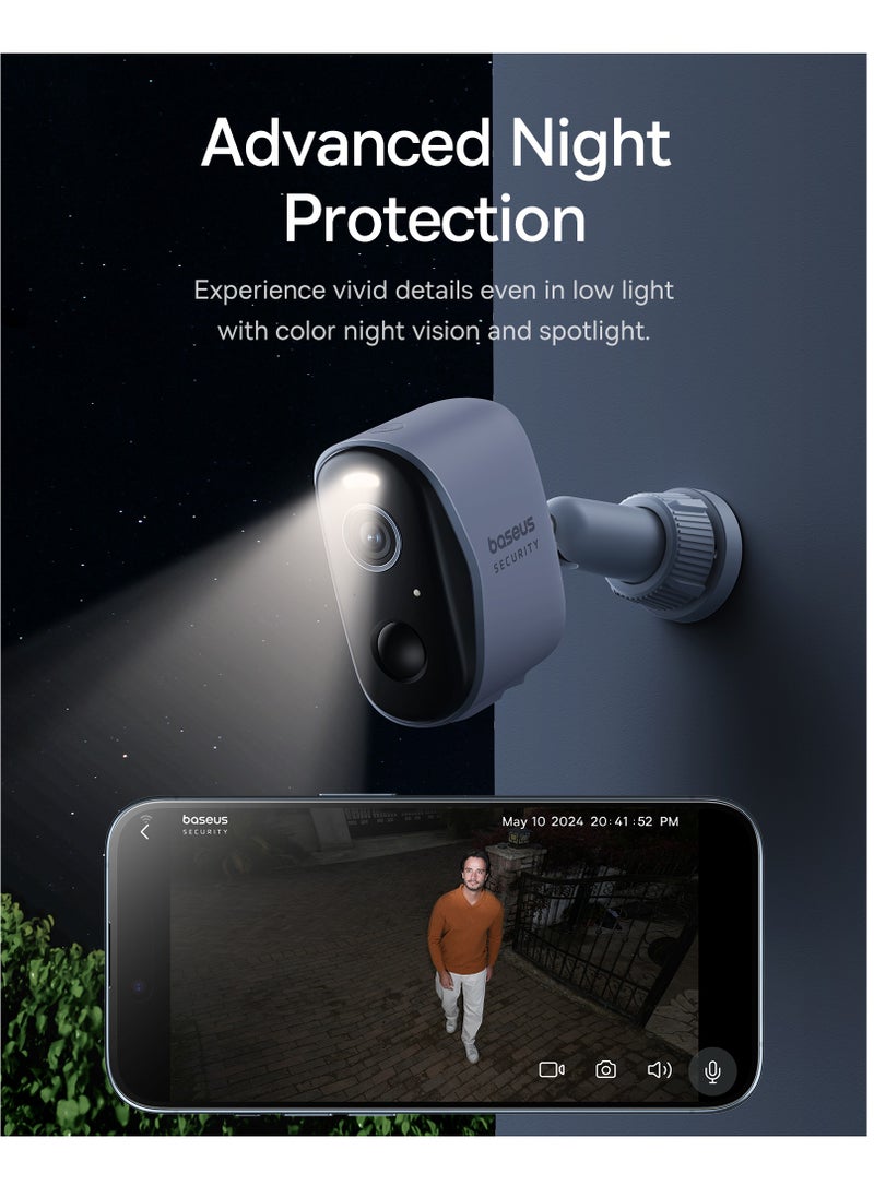 Wireless Security Camera, HD CCTV Camera, 2K Smart Outdoor Security Camera, Night Vision, Spotlight & Alert, 2-Way Audio, Home Security Camera Without Subscription, 16TB Expandable Local Storage, 210 Days Battery Life, Waterproof & Dustproof, Remote Viewing Camera, Smart Home Security Camera, No Monthly Fee, Works with Alexa & Google Home for Best Monitoring & Protection