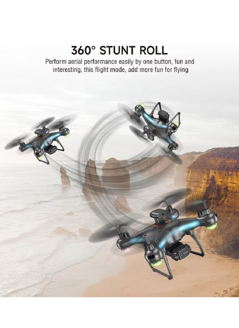ZFR F192 Drone 90° Remote ESC Multifunctional Mini Drone Optical Flow Positioning, Handless Mode, Altitude Mode, 306° Flip, WiFi, One Key Return, Obstacle Avoidance & LED Light Black