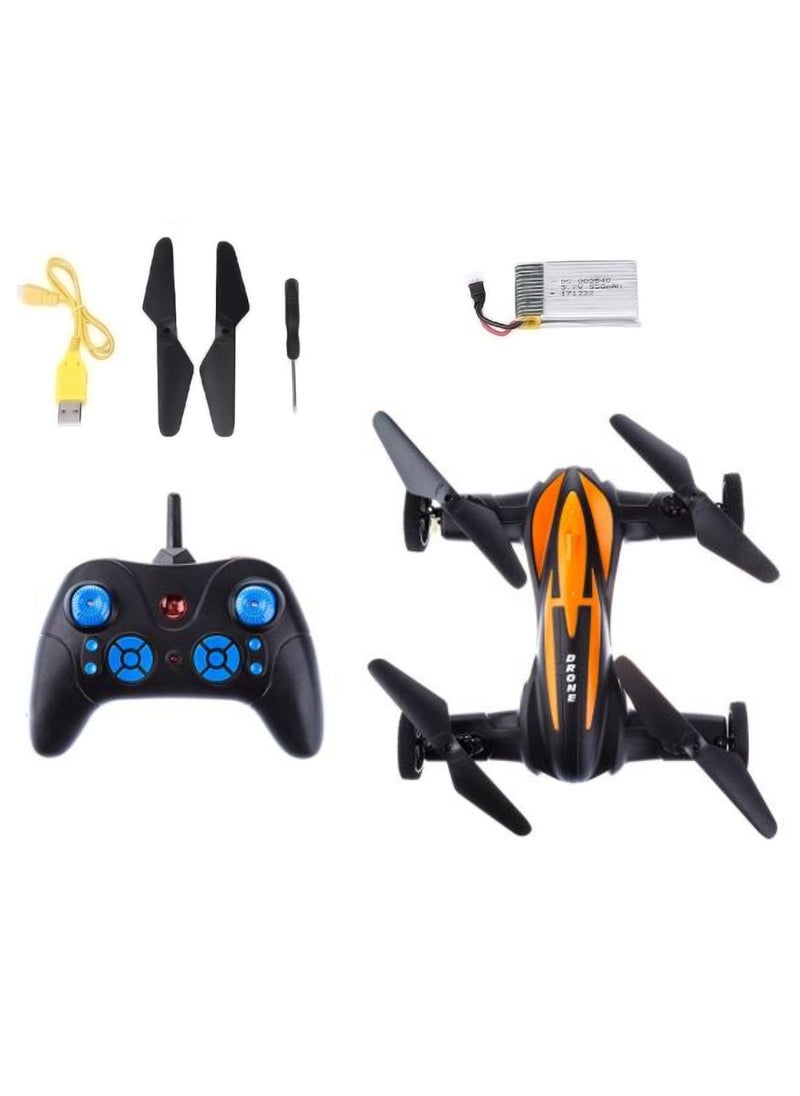 LH-X21 RC Car Mini Drone 2-In-1 RC Flying Car & Drone Headless Mode 3D Rolling One-key Return Portable Drone & RC Car For Adults And Kids Orange/Black