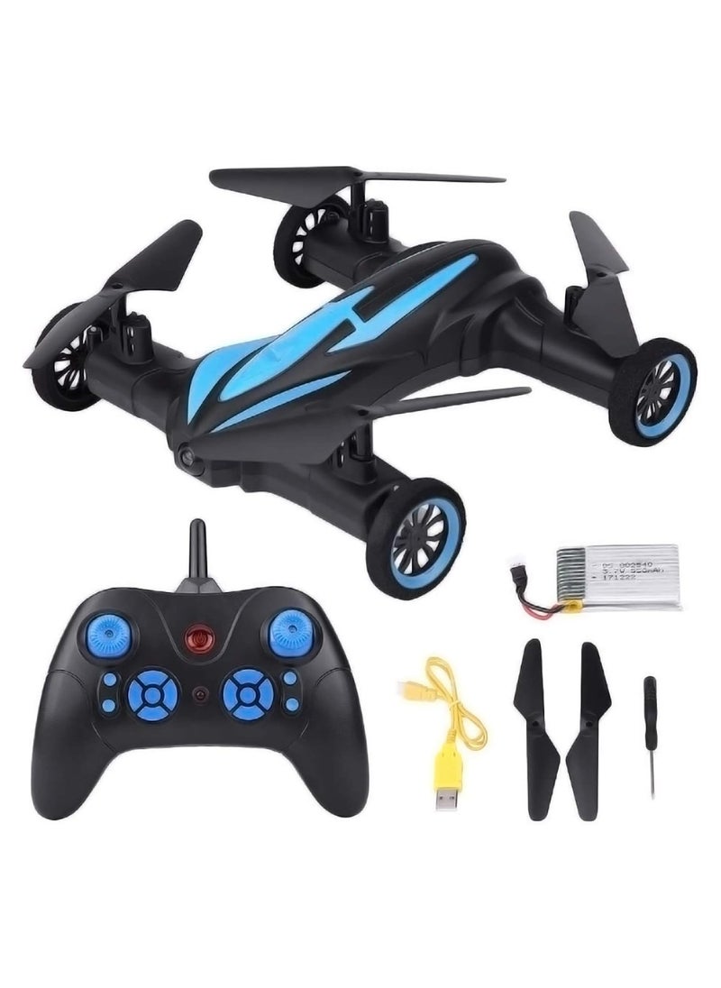 LH-X21 RC Car Mini Drone 2-In-1 RC Flying Car & Drone Headless Mode 3D Rolling One-key Return Portable Drone & RC Car For Adults And Kids Blue/Black