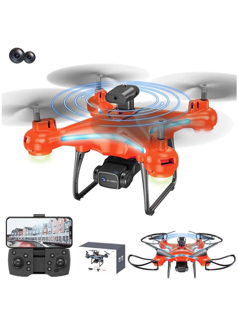ZFR F192 Drone 90° Remote ESC Multifunctional Mini Drone Optical Flow Positioning, Handless Mode, Altitude Mode, 306° Flip, WiFi, One Key Return, Obstacle Avoidance & LED Light Orange/Black