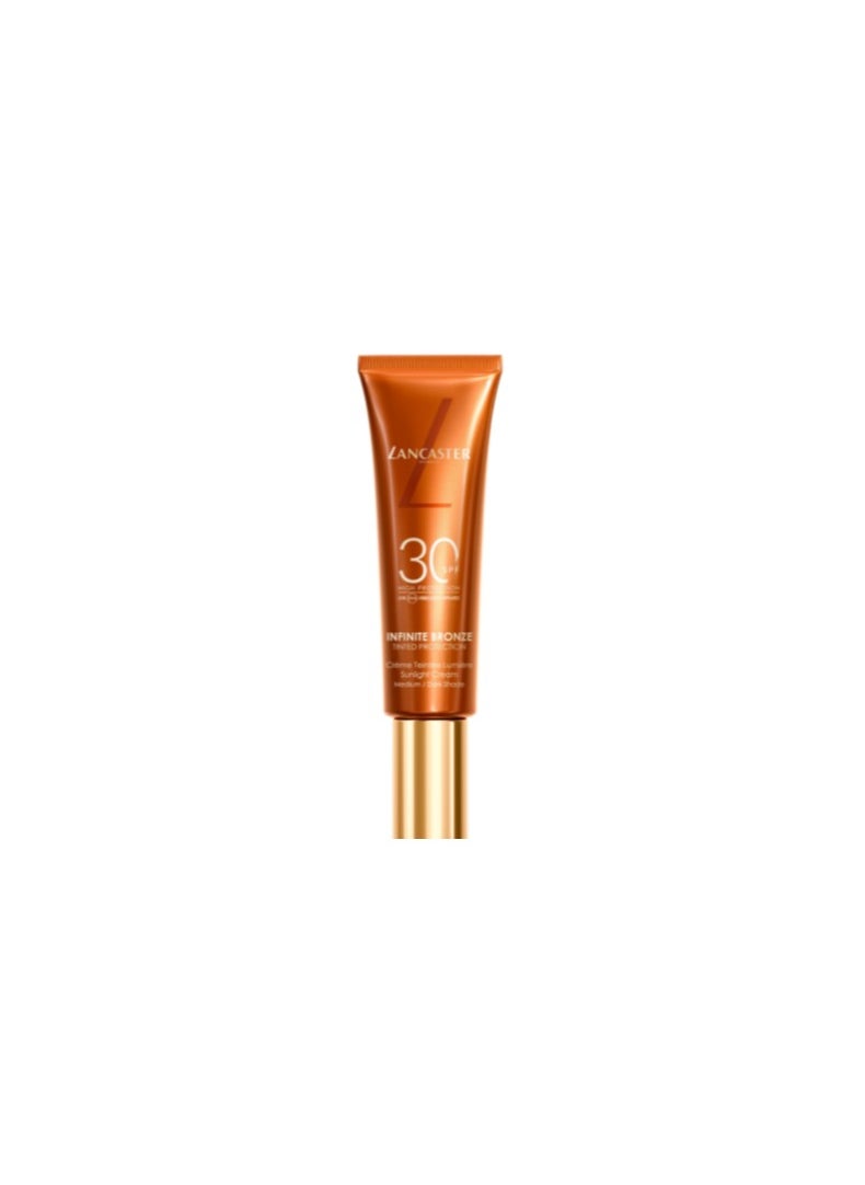 LANCASTER INFINITE BRONZE TINTED PROTECTION SUNLIGHT CREAM SPF30 MEDIUM/DARK SHADE 50ML