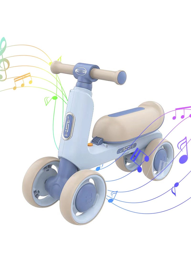 Baby Balance Bike for 1-3 Years, Kids Bike 4-wheel with Adjustable Seat, Indoor Outdoor Toddlers Riding Toys