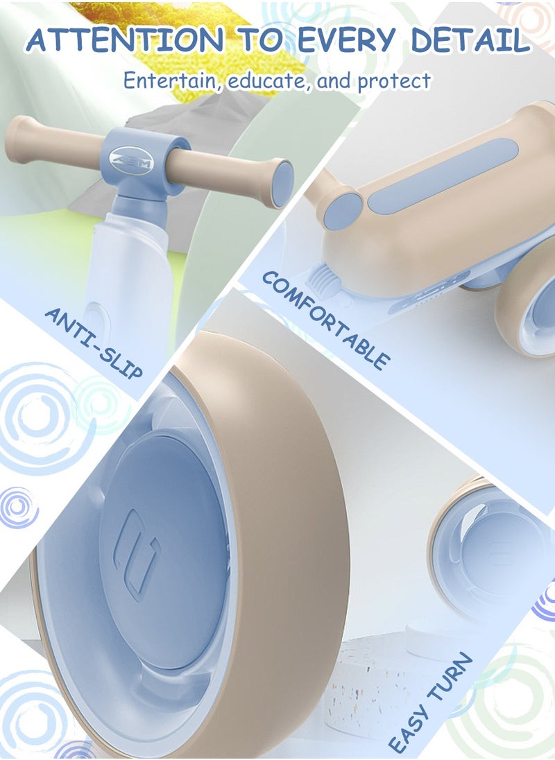 Baby Balance Bike for 1-3 Years, Kids Bike 4-wheel with Adjustable Seat, Indoor Outdoor Toddlers Riding Toys