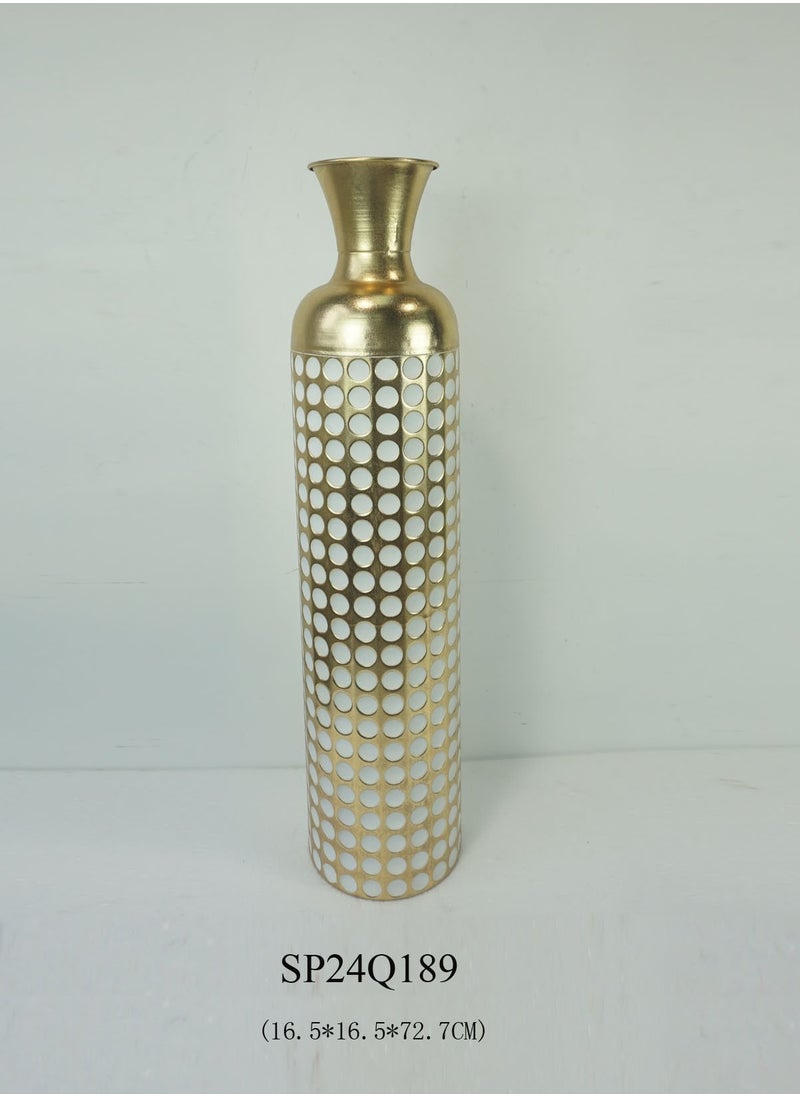 DECORHILLS High Decorative Gold Metal Floor Vase | Elegant Tall Home Décor Vase | Vase for Home Decoration