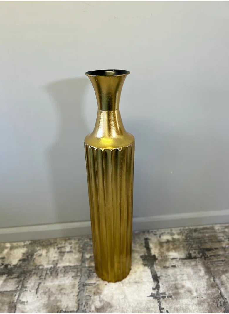 DECORHILLS High Decorative Gold Metal Floor Vase | Elegant Tall Home Décor Vase | Vase for Home Decoration