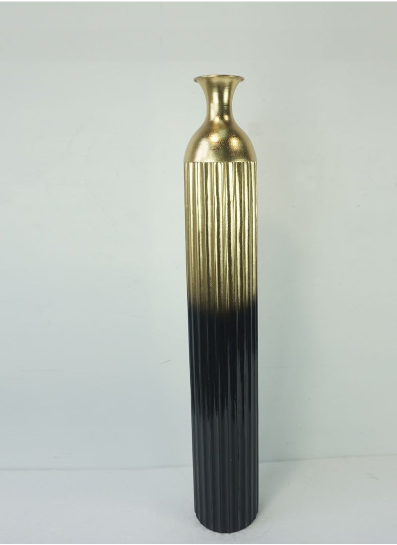 DECORHILLS High Decorative Black and Gold Metal Floor Vase | Elegant Home Décor Vase | Vase for Home Decoration