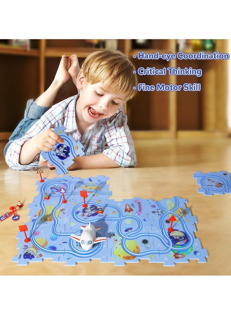 New Plastic Puzzles for Kids Ages 3-5 with A Cute Vehicle, Toddler Puzzles Gift, Critical Thinking Educational Toys, Toys for 3 4 5 6 Year Old Boys Girls, Fun Race Car Track Montessori Toys for Kids