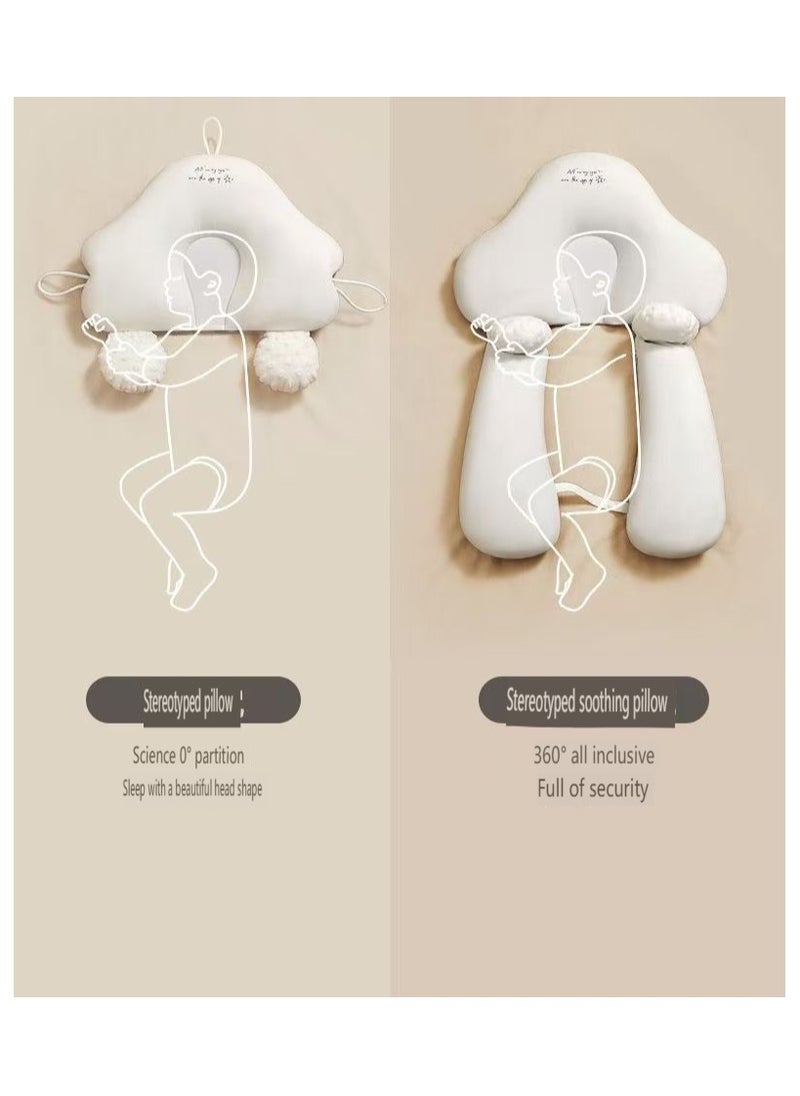 Newborn styling pillow, baby soothing pillow, 0-1 year old anti startle and head deviation correction head shape safety device
