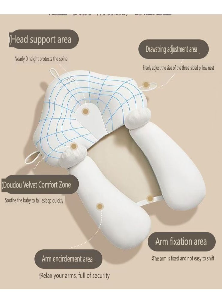 Newborn styling pillow, baby soothing pillow, 0-1 year old anti startle and head deviation correction head shape safety device