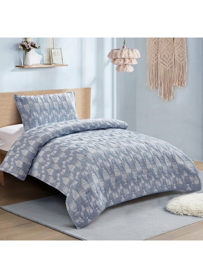 Sea World Fishes 2-Piece Single Comforter Set 220 x 135 cm