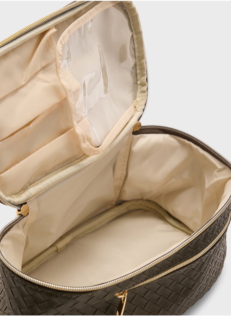Weave Pattern Cosmetic Bag