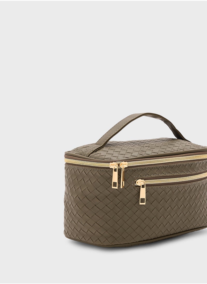 Weave Pattern Cosmetic Bag