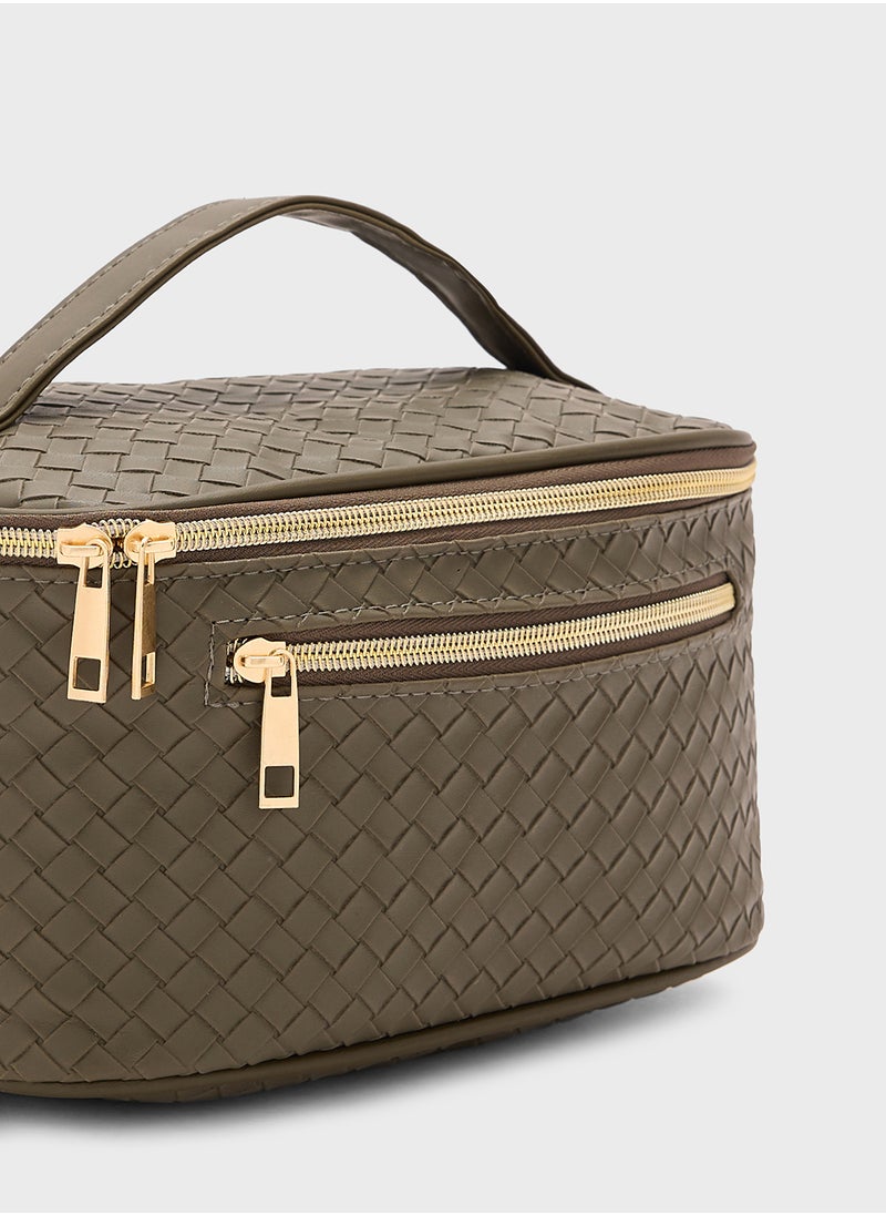 Weave Pattern Cosmetic Bag