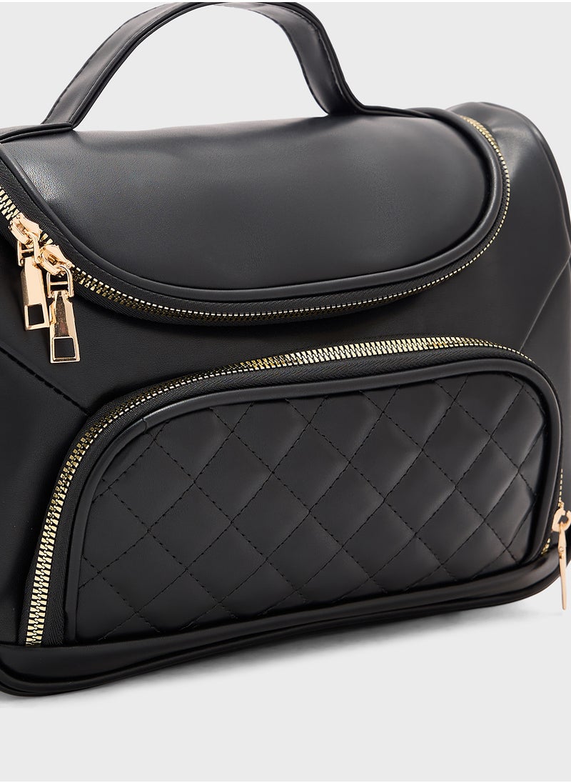 Quilted Panel Cosmetic Bag