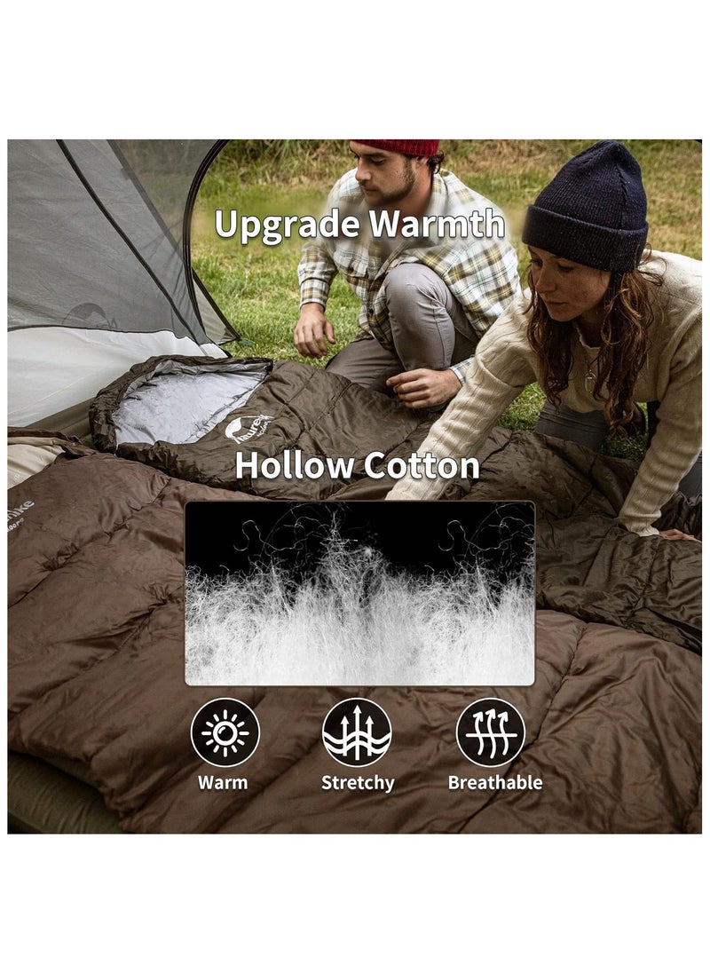 Naturehike U Series Envelope Sleeping Bag with Hood – Lightweight & Compact for Camping, Hiking & Backpacking – Army Green, U350