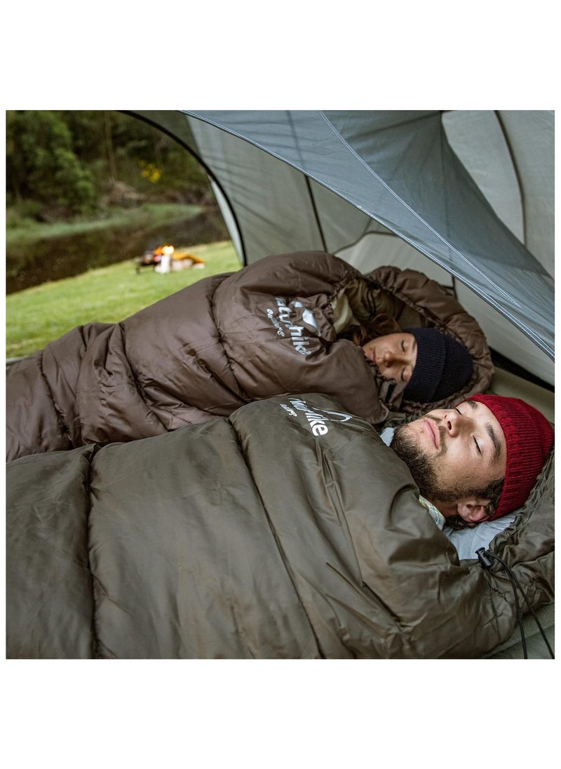Naturehike U Series Envelope Sleeping Bag with Hood – Lightweight & Compact for Camping, Hiking & Backpacking – Army Green, U350