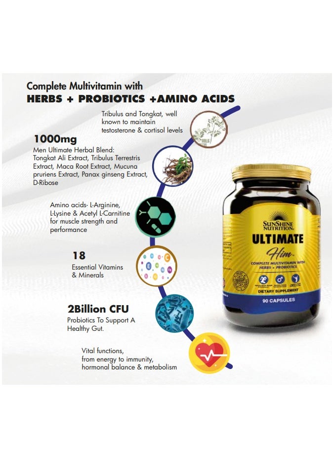 Sunshine Nutrition Ultimate Him Vegetarian Cap 90s
