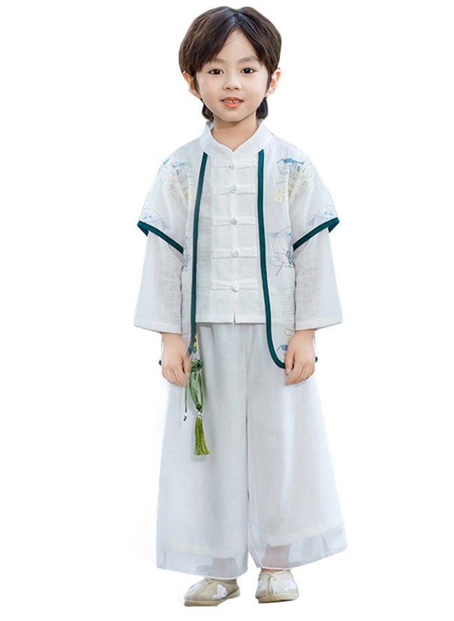 Boys' Hanfu Chinese Style Set Shirt Pants Two-piece Suits Spring And Autumn  New Children's Tang Dynasty Fashion Clothes unisex