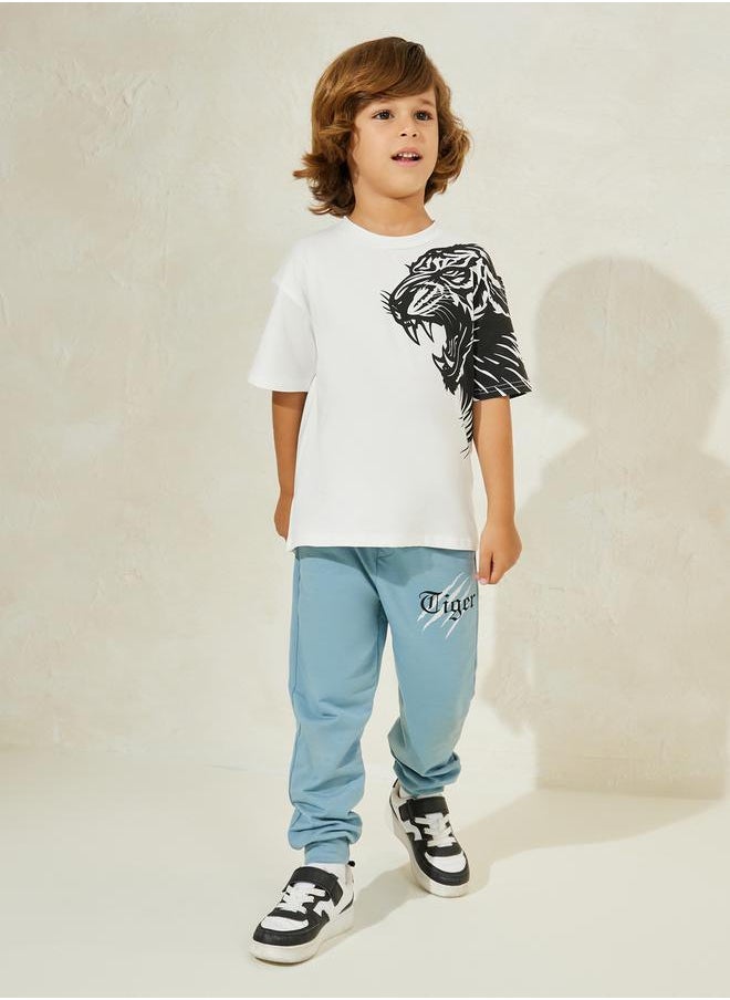 Tiger Graphic Print T-Shirt & Joggers Set