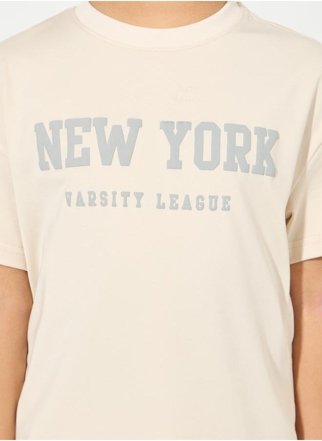 New York Print Oversized T-Shirt & Shorts Set
