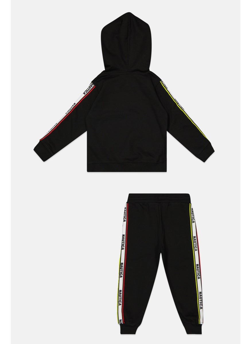 Kids Toddlers Boy 2 Pcs Sweat Top and Bottom Set, Black