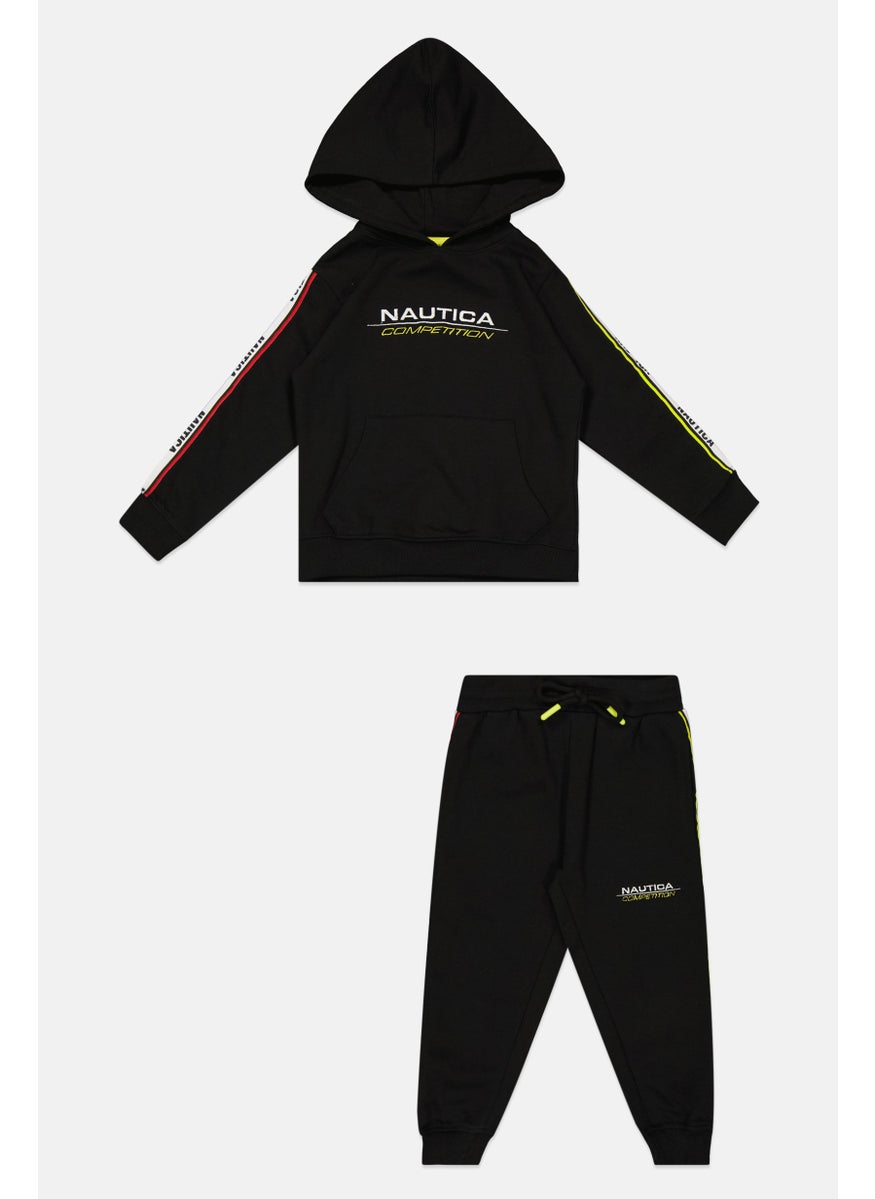 Kids Toddlers Boy 2 Pcs Sweat Top and Bottom Set, Black