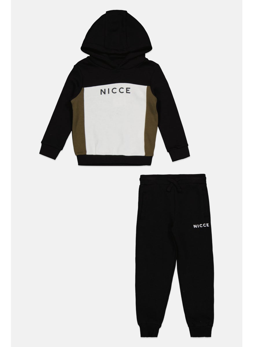 Toddlers Boy 2 pcs Brand Logo Hoodies And Jogger Pants, Black