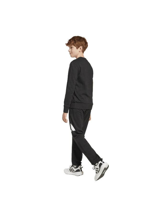 J Bl Ft Jog 240 Black Training Suits For Junior 7-8Y
