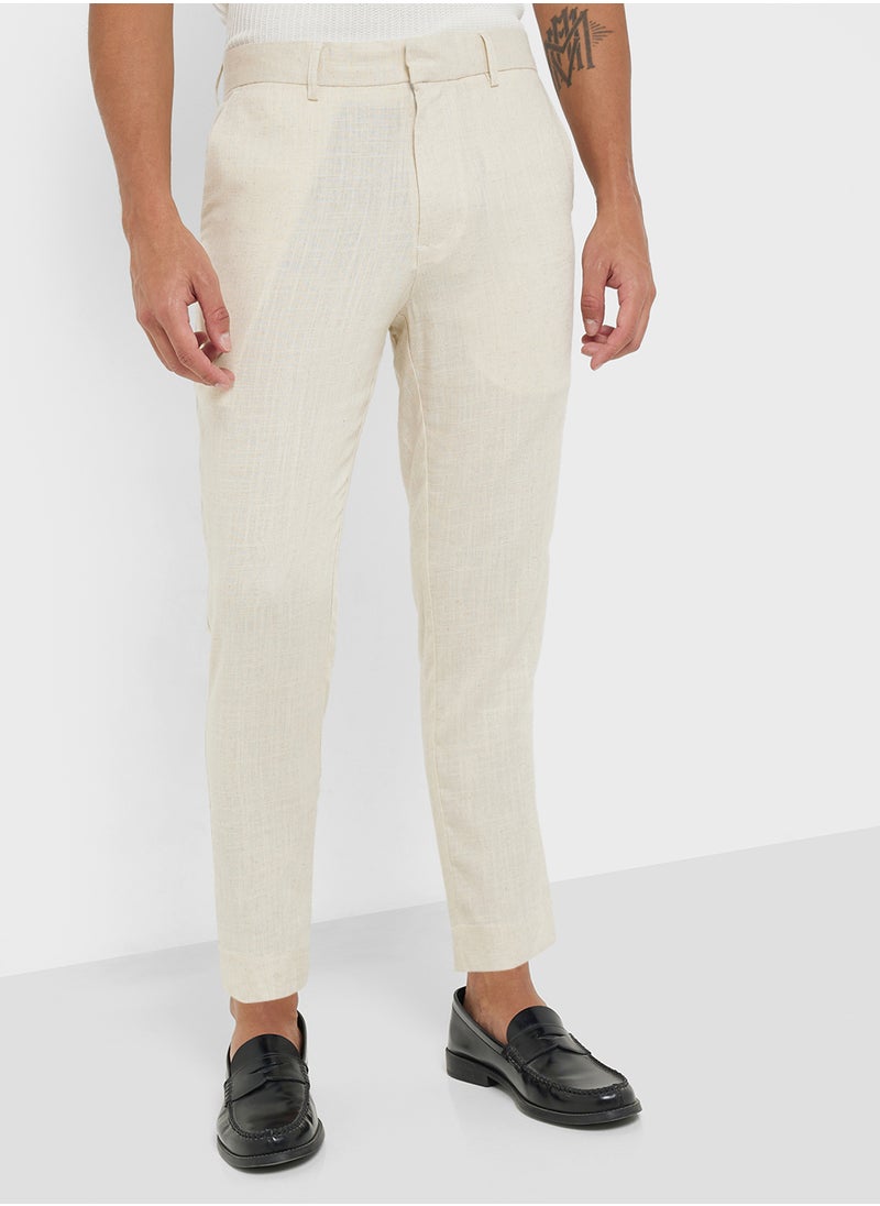 Slim Fit Linen Pants