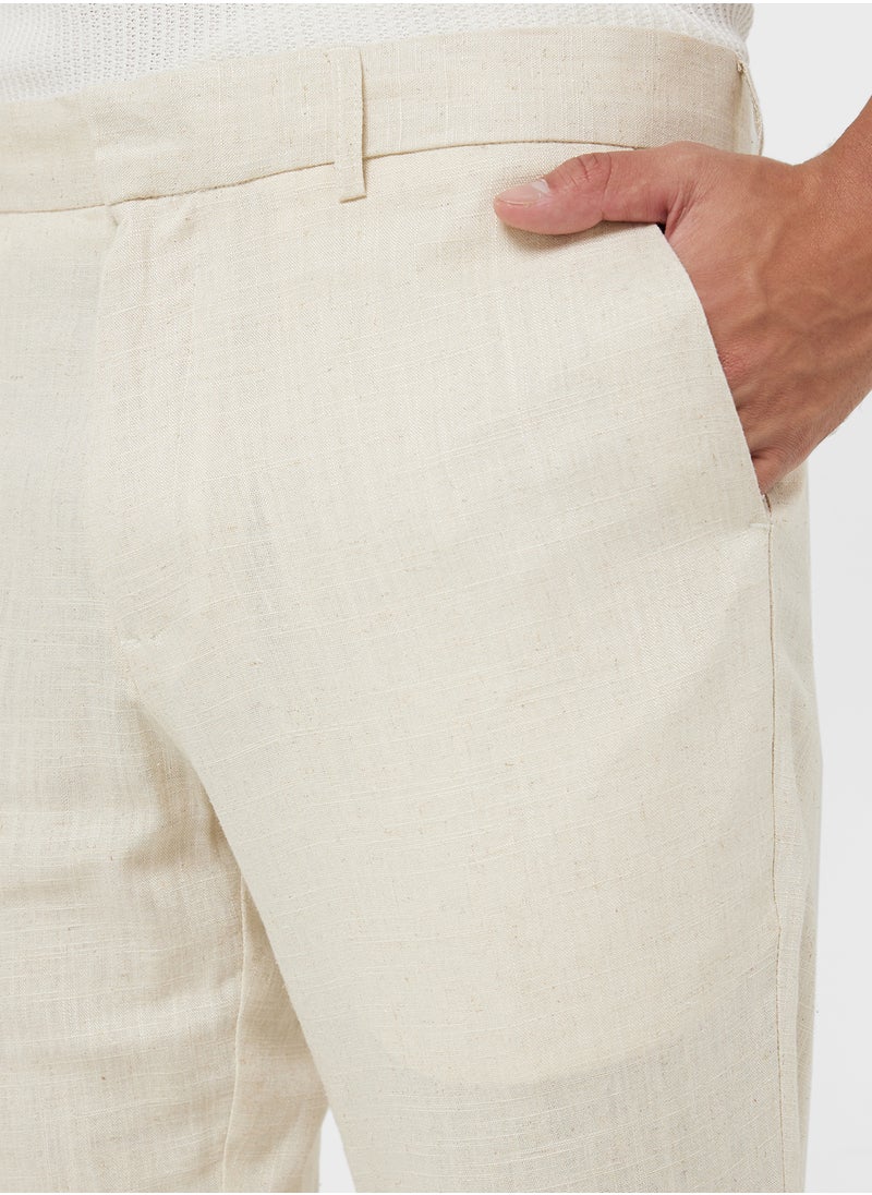 Slim Fit Linen Pants